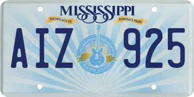 MS license plate AIZ925