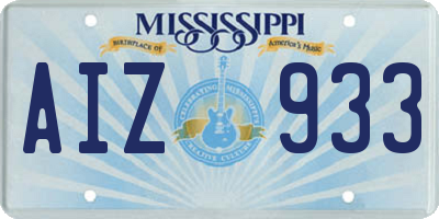 MS license plate AIZ933