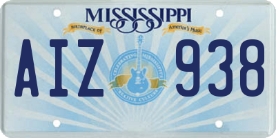 MS license plate AIZ938