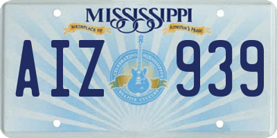 MS license plate AIZ939
