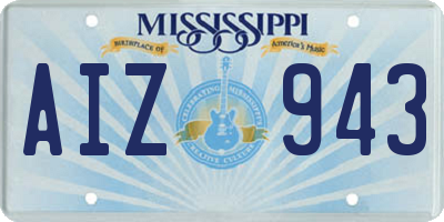 MS license plate AIZ943