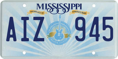 MS license plate AIZ945