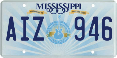 MS license plate AIZ946