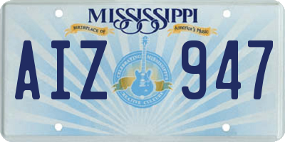 MS license plate AIZ947