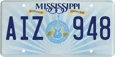 MS license plate AIZ948