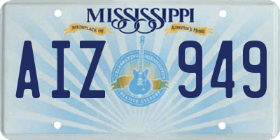 MS license plate AIZ949