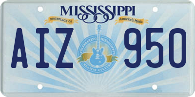 MS license plate AIZ950