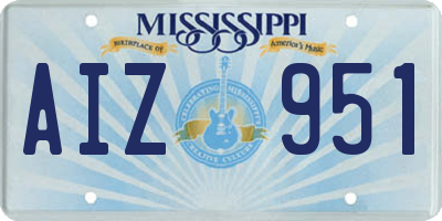 MS license plate AIZ951