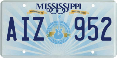 MS license plate AIZ952