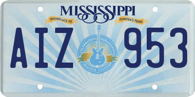 MS license plate AIZ953