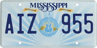MS license plate AIZ955