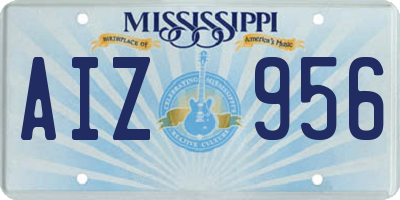 MS license plate AIZ956
