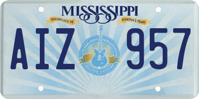 MS license plate AIZ957