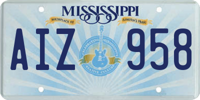 MS license plate AIZ958