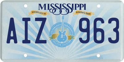MS license plate AIZ963