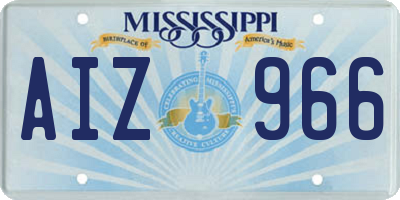 MS license plate AIZ966
