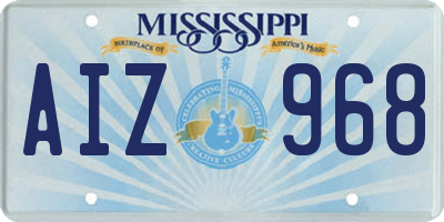 MS license plate AIZ968