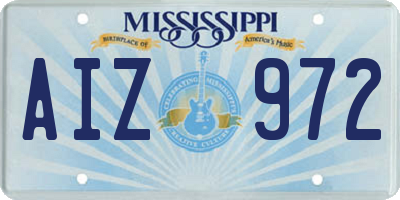 MS license plate AIZ972