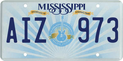 MS license plate AIZ973