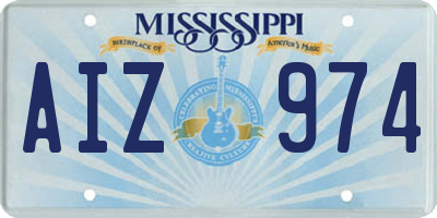 MS license plate AIZ974