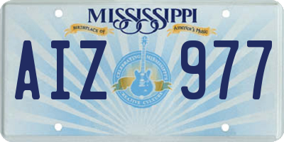 MS license plate AIZ977