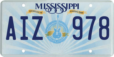 MS license plate AIZ978