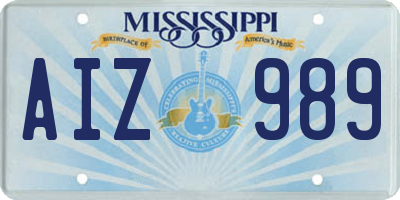 MS license plate AIZ989