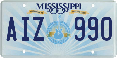 MS license plate AIZ990