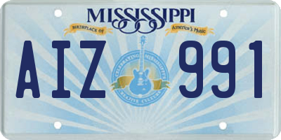 MS license plate AIZ991