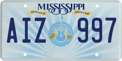 MS license plate AIZ997