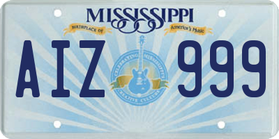 MS license plate AIZ999