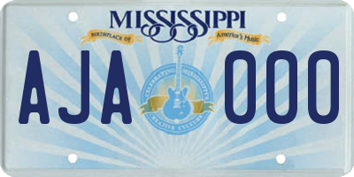 MS license plate AJA000