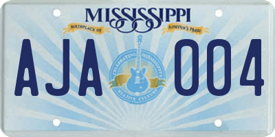 MS license plate AJA004