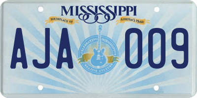 MS license plate AJA009