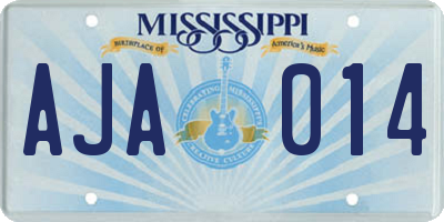 MS license plate AJA014