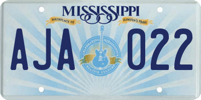 MS license plate AJA022