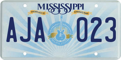 MS license plate AJA023