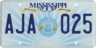 MS license plate AJA025