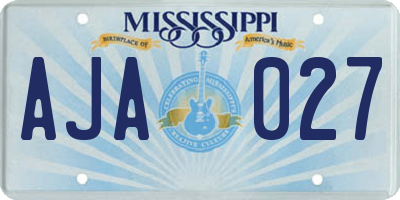 MS license plate AJA027