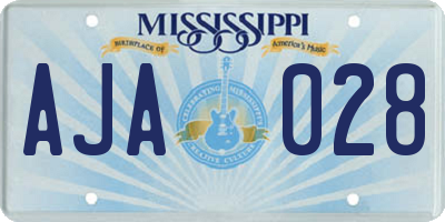 MS license plate AJA028