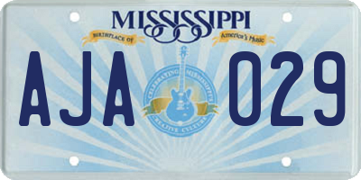 MS license plate AJA029