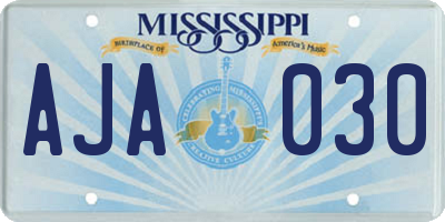 MS license plate AJA030
