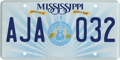 MS license plate AJA032
