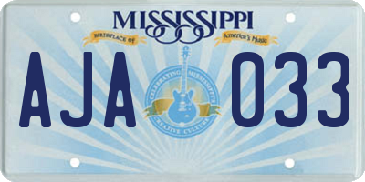 MS license plate AJA033