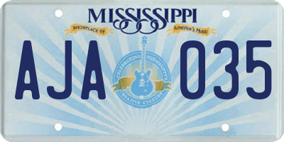 MS license plate AJA035