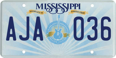 MS license plate AJA036