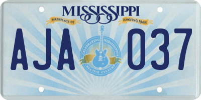 MS license plate AJA037