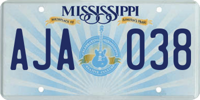 MS license plate AJA038