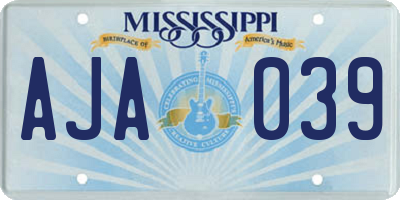 MS license plate AJA039
