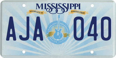 MS license plate AJA040